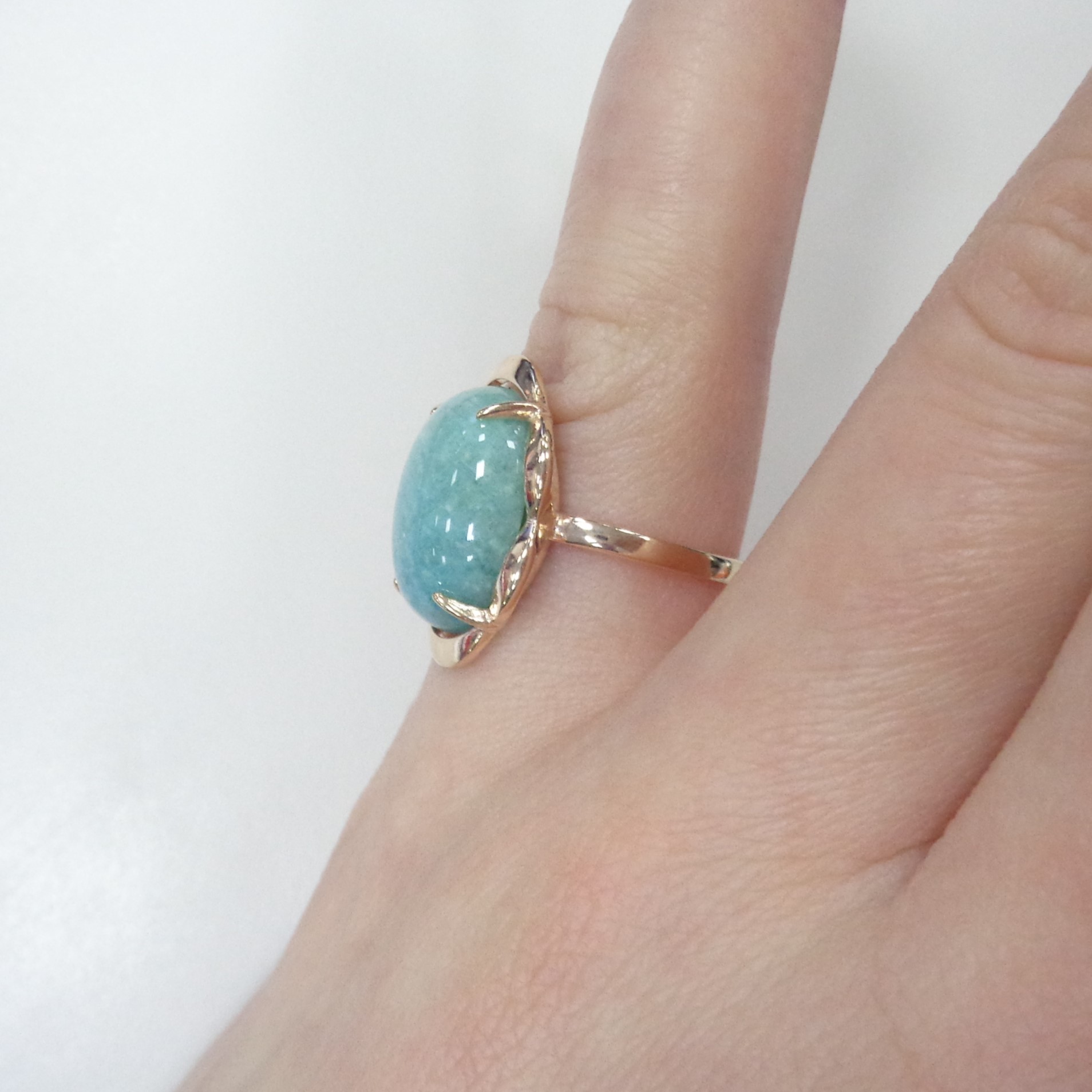 Серебряное кольцо с амазонитом